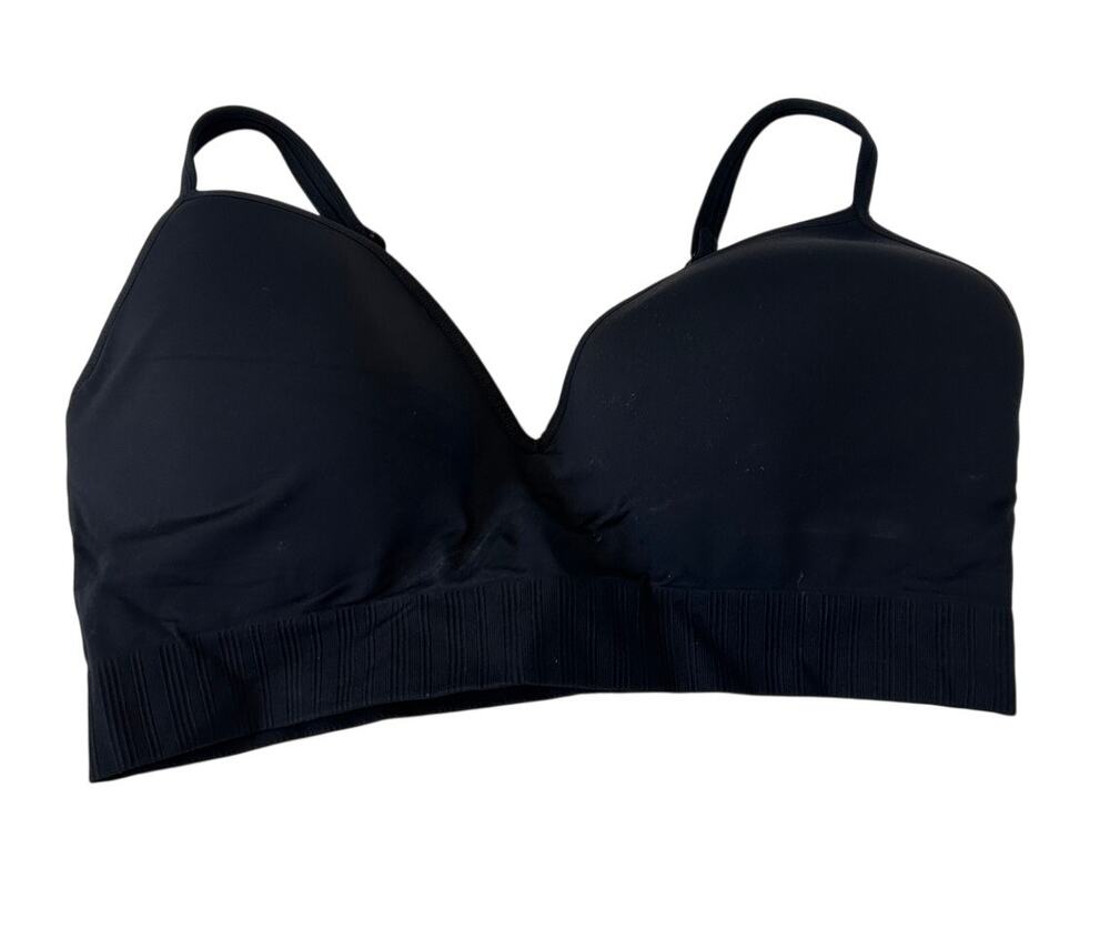 Athleta Women's Sports Bra Black Wireless Conv. Adj. Straps Size XL NWOT